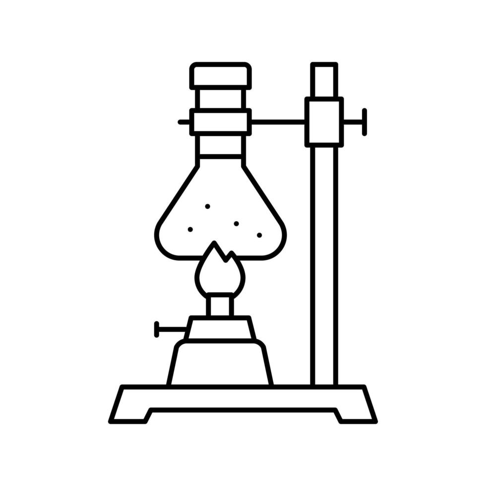 Brenner kochende Chemie Flüssigkeit Linie Symbol Vektor isolierte Illustration