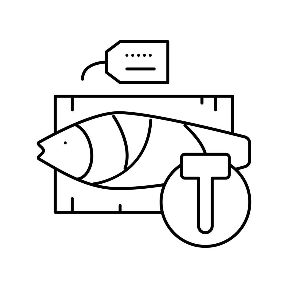 Thunfisch Auktion Rate Symbol Leitung Vektor Illustration