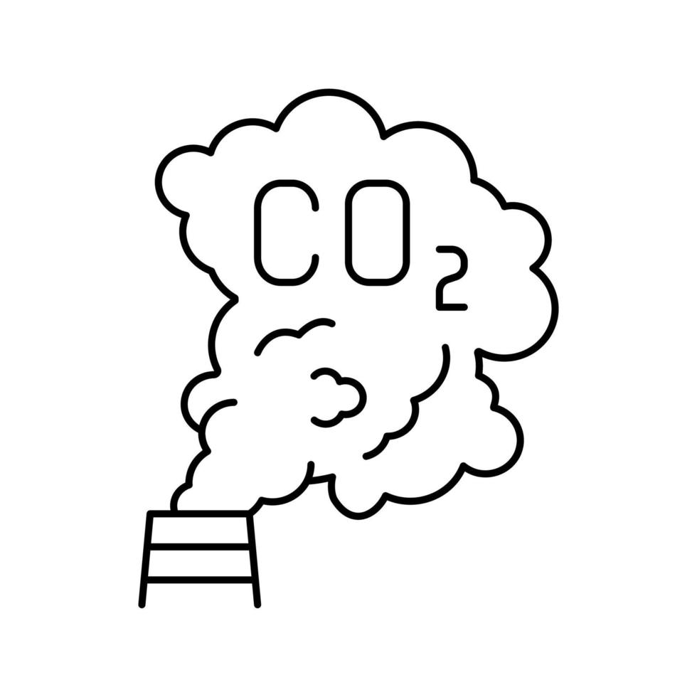 koldioxid co2 linje ikon vektor illustration