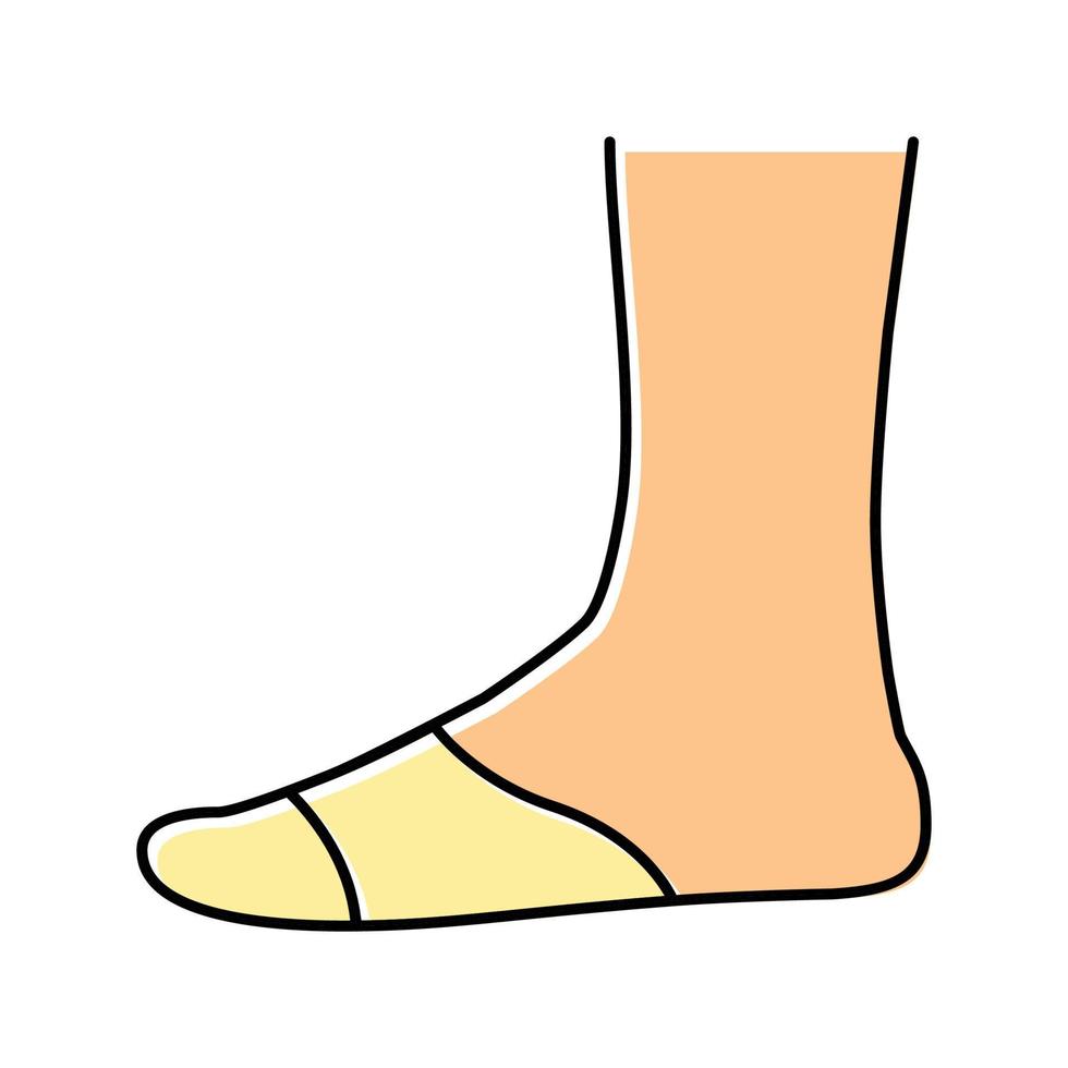 Toe Cover Socke Farbsymbol Vektor isolierte Illustration