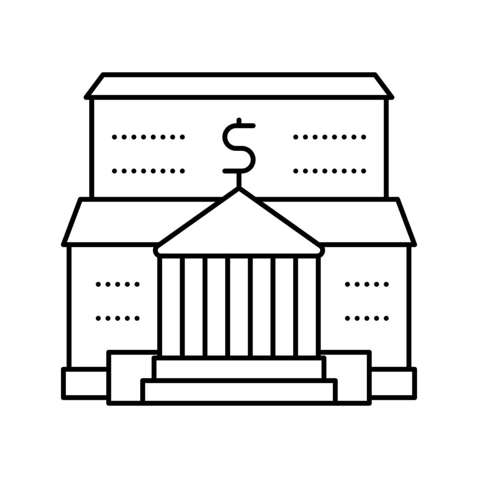 Bank Finanzgebäude Symbol Leitung Vektor Illustration