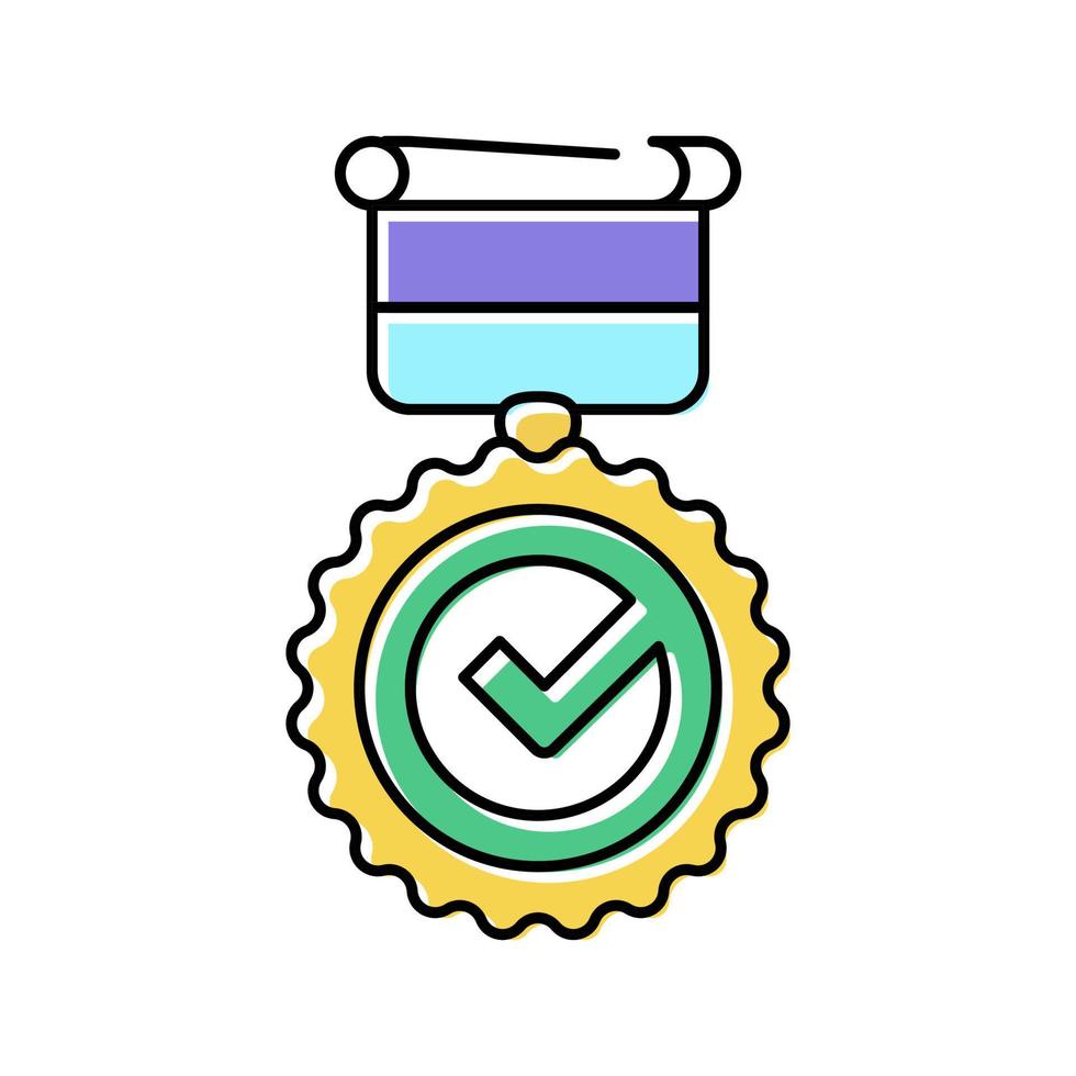 medalj kvalitet färg ikon vektor illustration