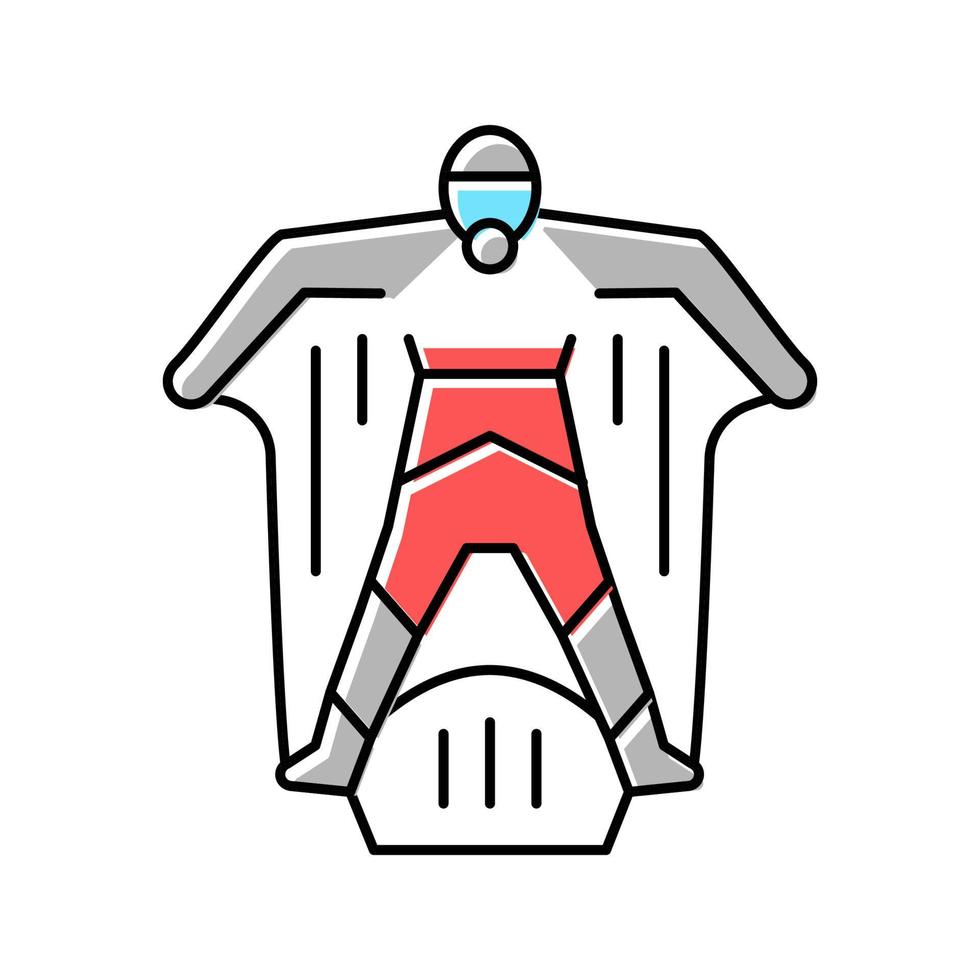 Wingsuit Sportler Farbsymbol Vektor Illustration