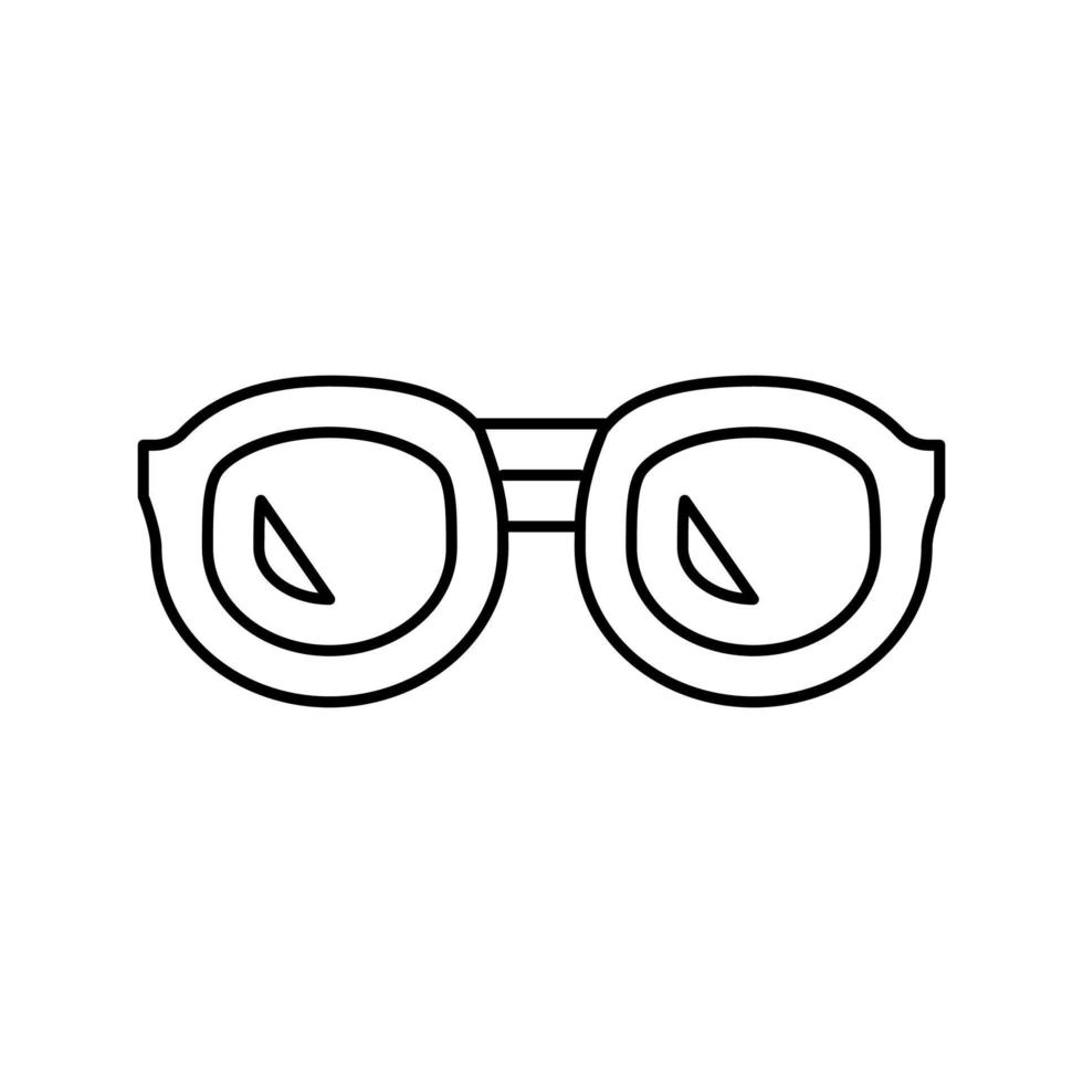 nörd glasögon ram linje ikon vektor illustration