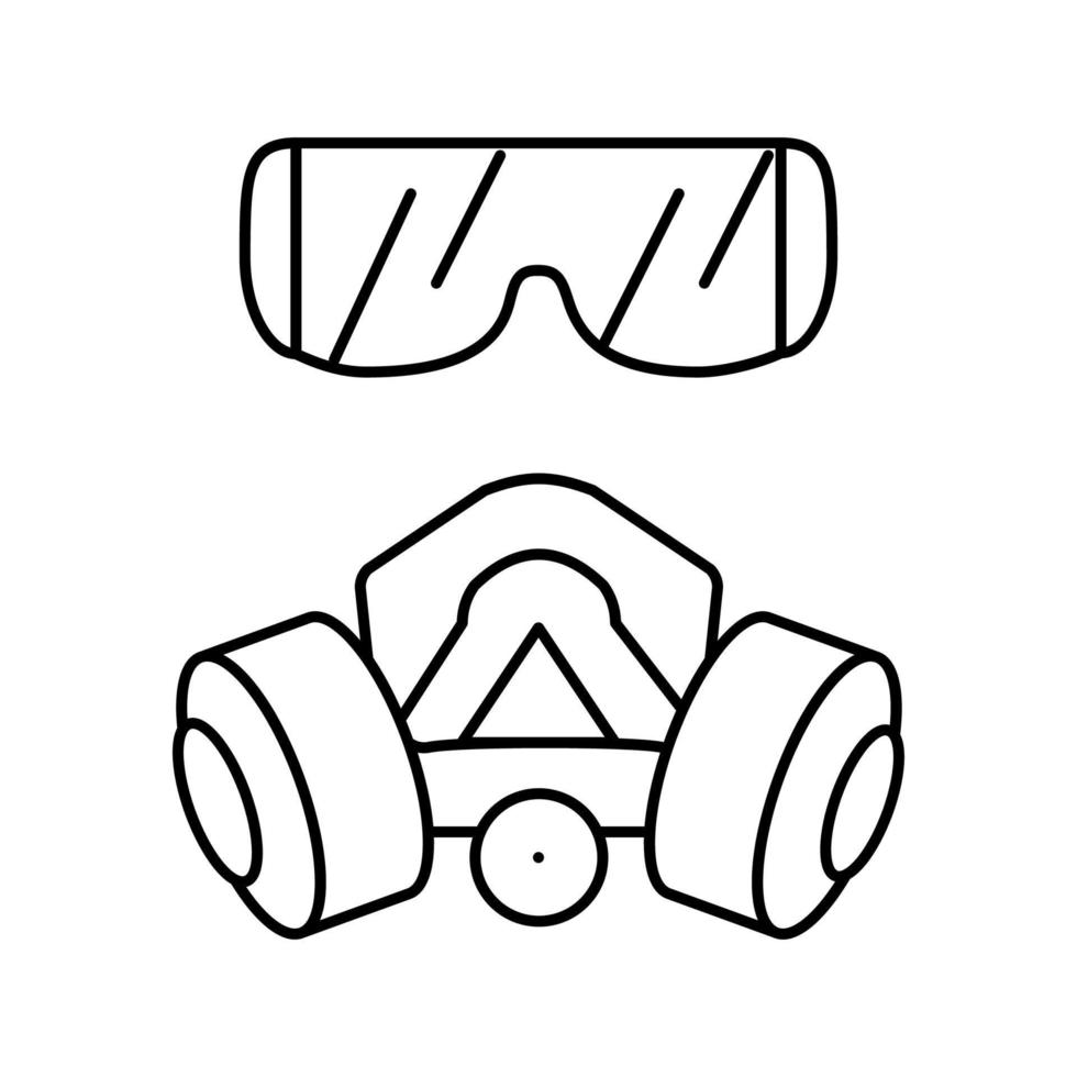 Gesichtsmaske und Atemschutzlinie Symbolvektor isolierte Illustration vektor