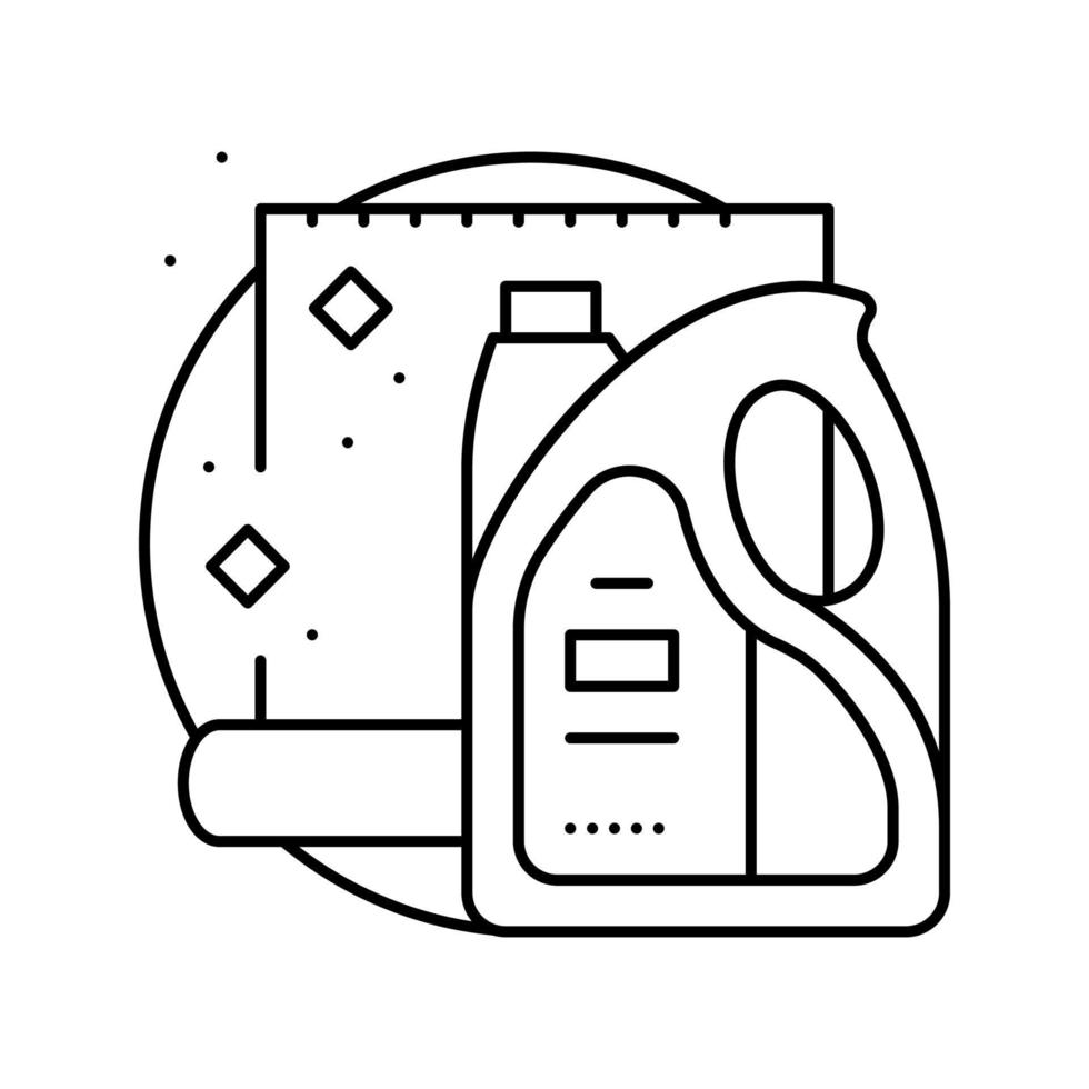 Teppichreiniger Waschmittel Linie Symbol Vektor Illustration