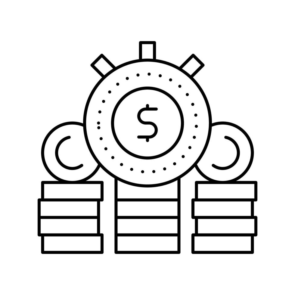 Watchstop Investment Income Line Icon Vektor isolierte Illustration