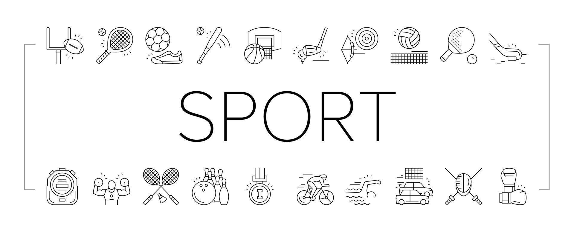 sport aktiva konkurrenskraftiga spel ikoner som vektor