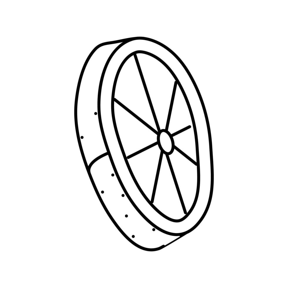 skiva skala mogen orange linje ikon vektor illustration