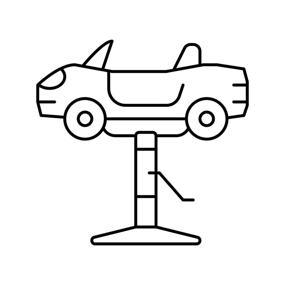 Kid Haarschnitt Stuhl Auto Symbol Leitung Vektor Illustration
