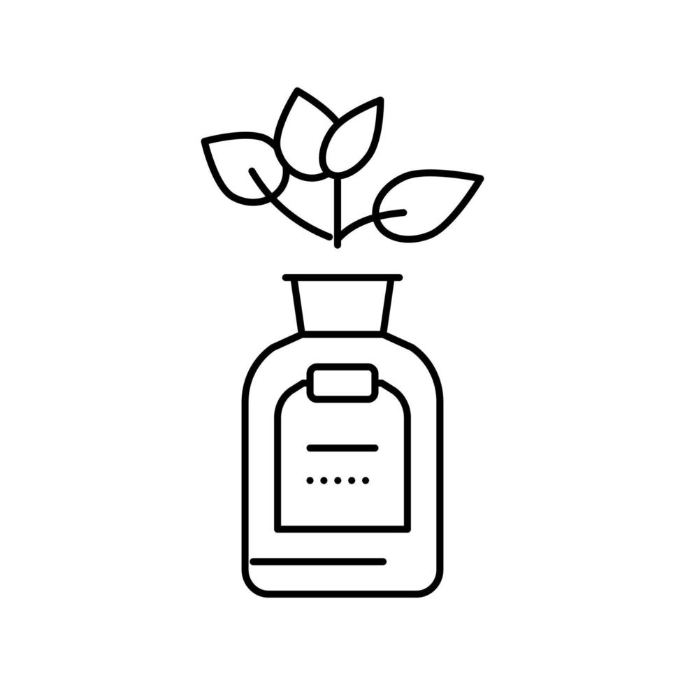 naturliga växter fytoterapi läkemedel flaska linje ikon vektorillustration vektor