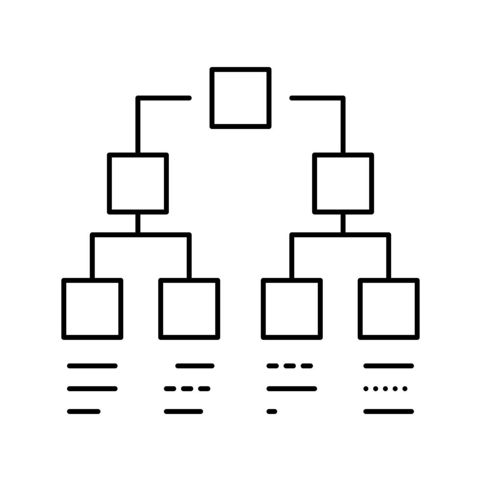 plan hierarki linje ikonen vektor svart illustration