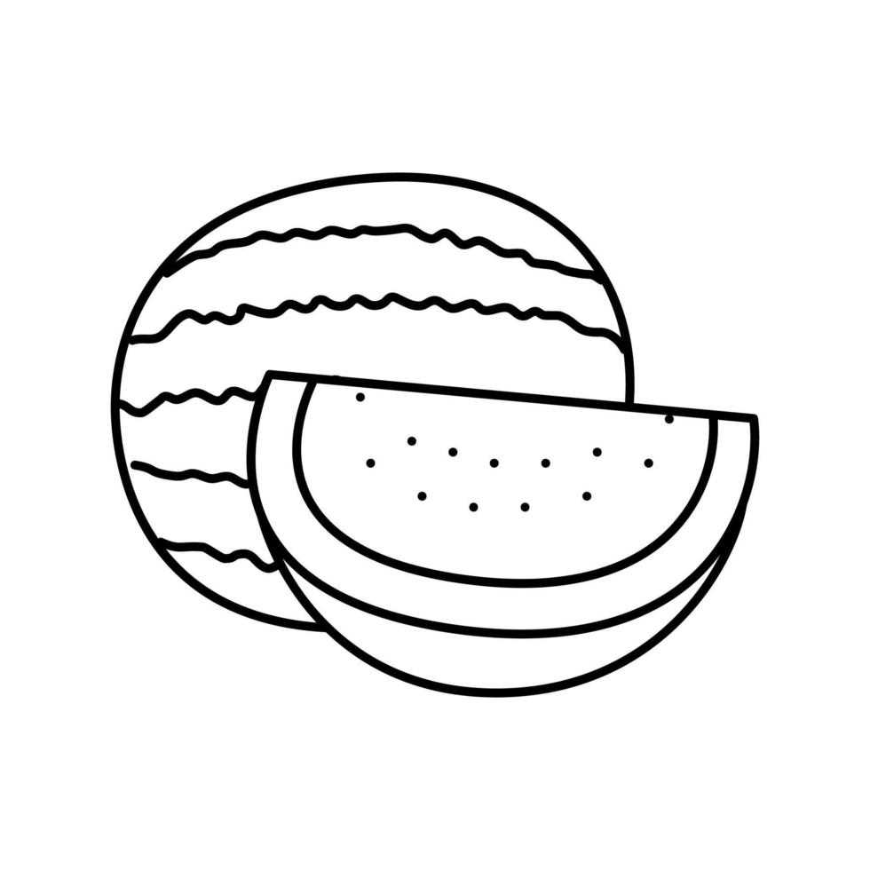 rote Wassermelone schneiden Scheibe Symbol Leitung Vektor Illustration