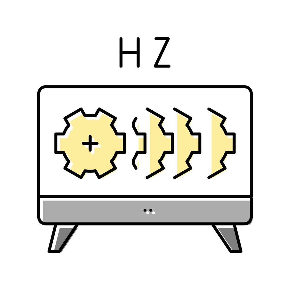 hz-einstellungen und farbsymbol-vektorillustration des testmonitors vektor