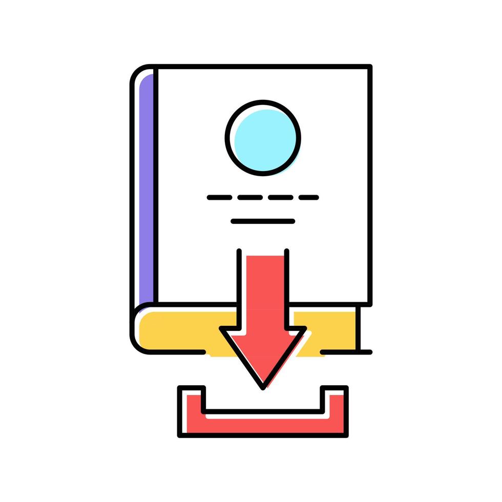ladda ner pedagogisk bok färg ikon vektorillustration vektor