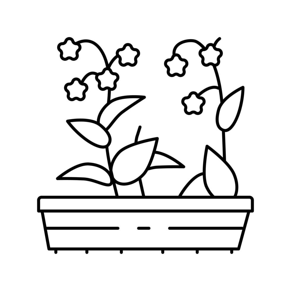 Blumen Gartenarbeit Symbol Leitung Vektor Illustration