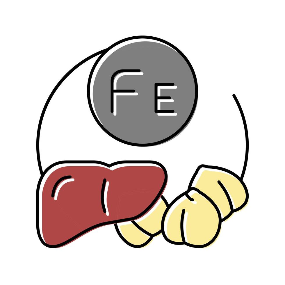 fe Vitamin Farbsymbol Vektor Illustration