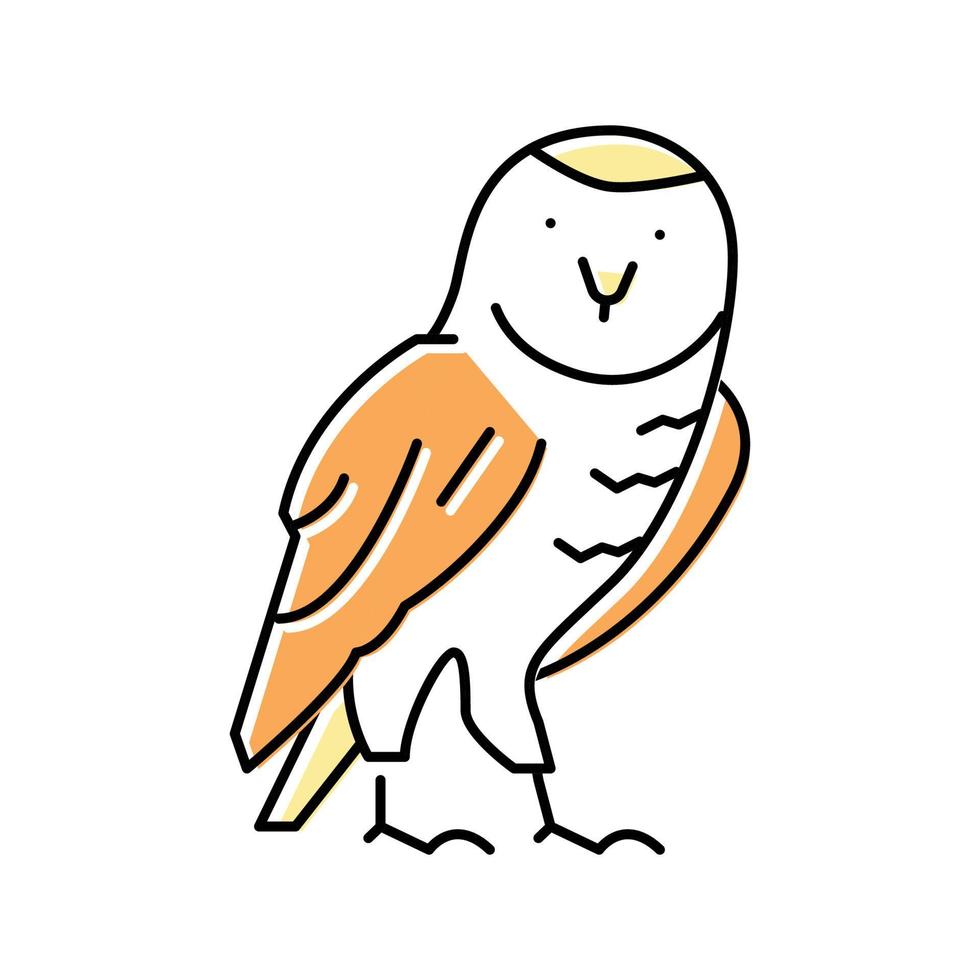 uggla vild fågel färg ikon vektor illustration