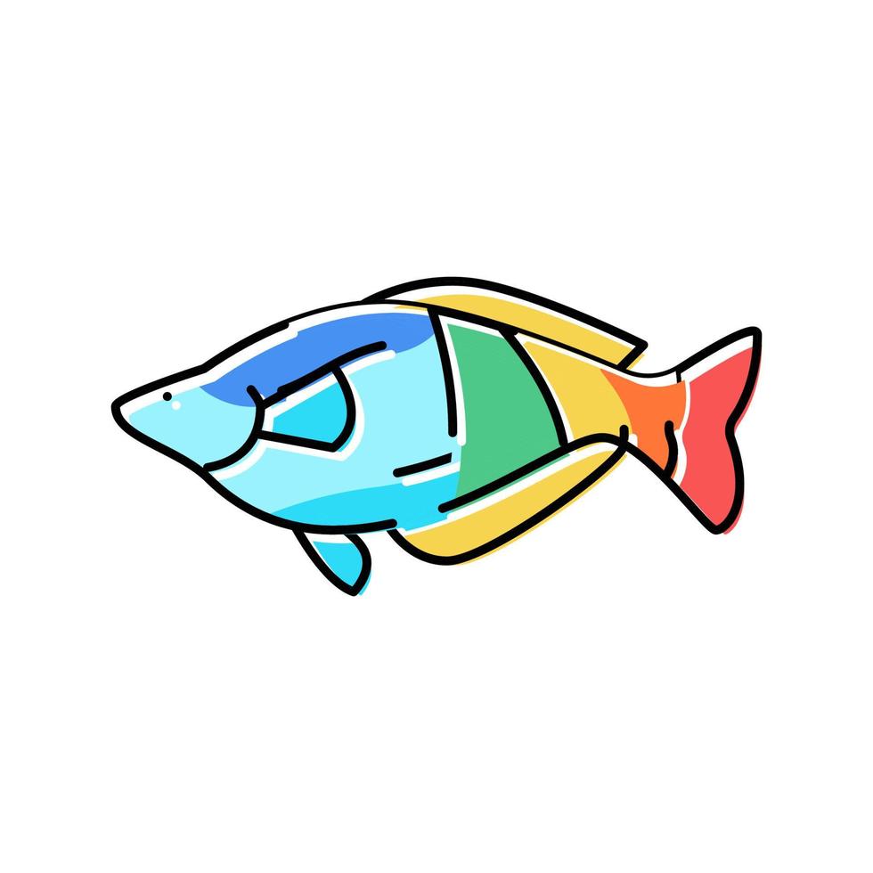 rainbowfish akvarium fisk färg ikon vektor illustration