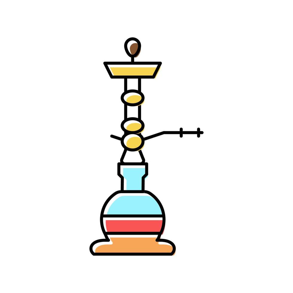 egyptisk vattenpipa Färg ikon vektor illustration