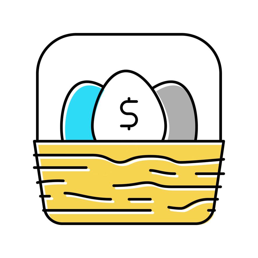 Diversifizierung Geld Farbe Symbol Vektor Illustration