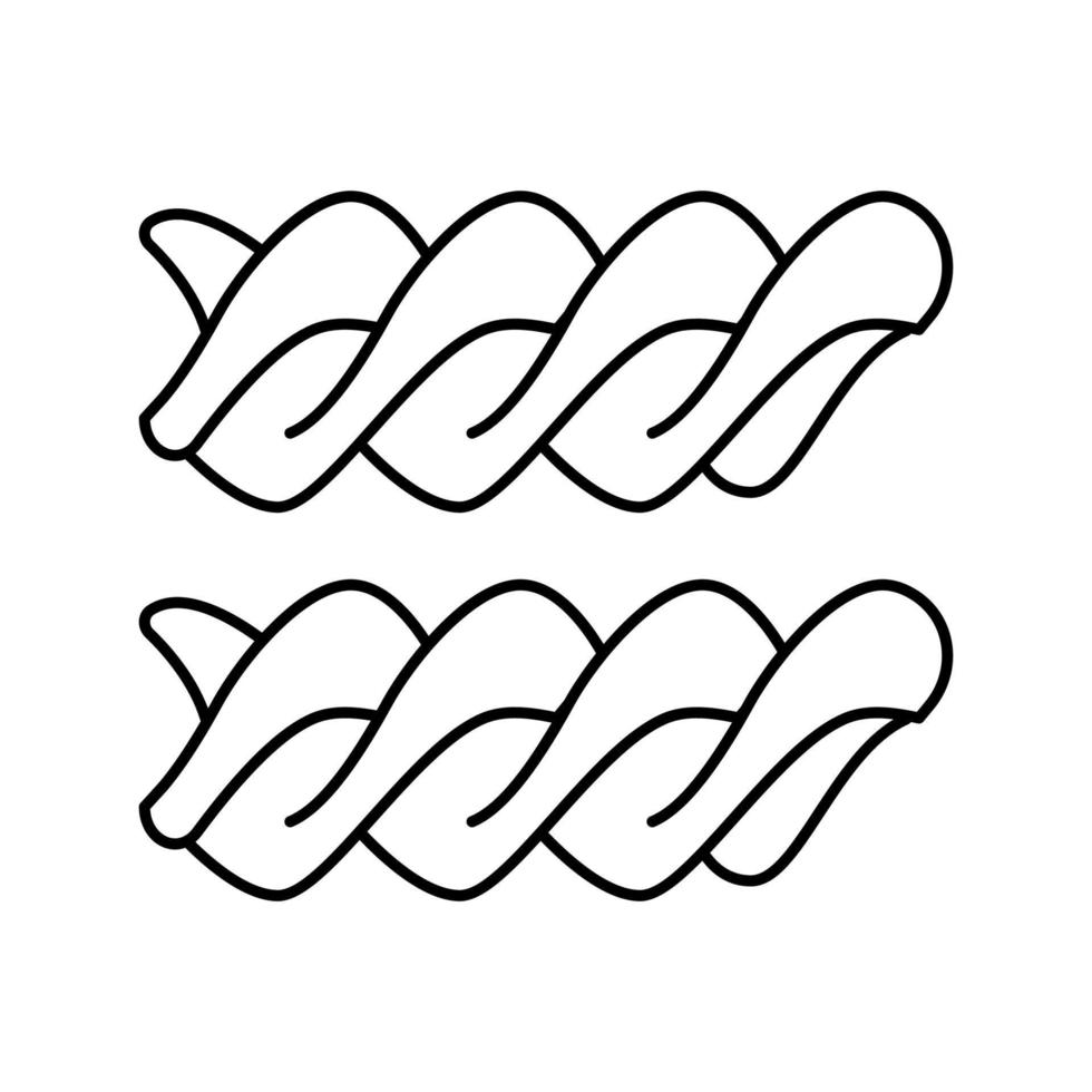 Fusilli Nudeln Symbol Leitung Vektor Illustration