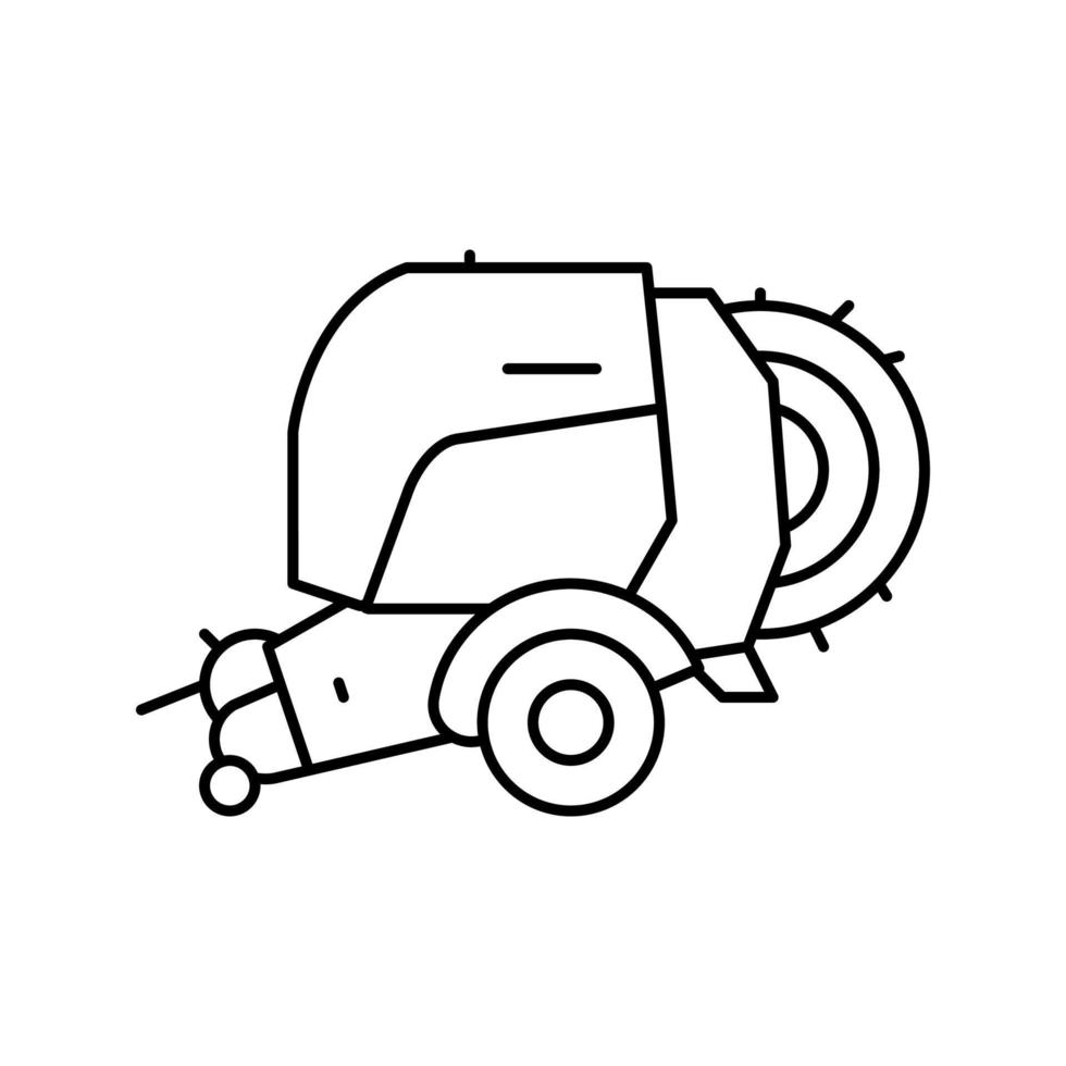 ballenpresse farm werkzeuglinie symbol vektor illustration