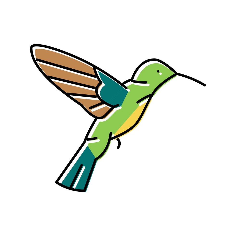 colibri fågel färg ikon vektor illustration