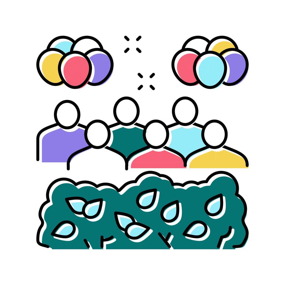 dschungelsafari kinder party farbe symbol vektor illustration