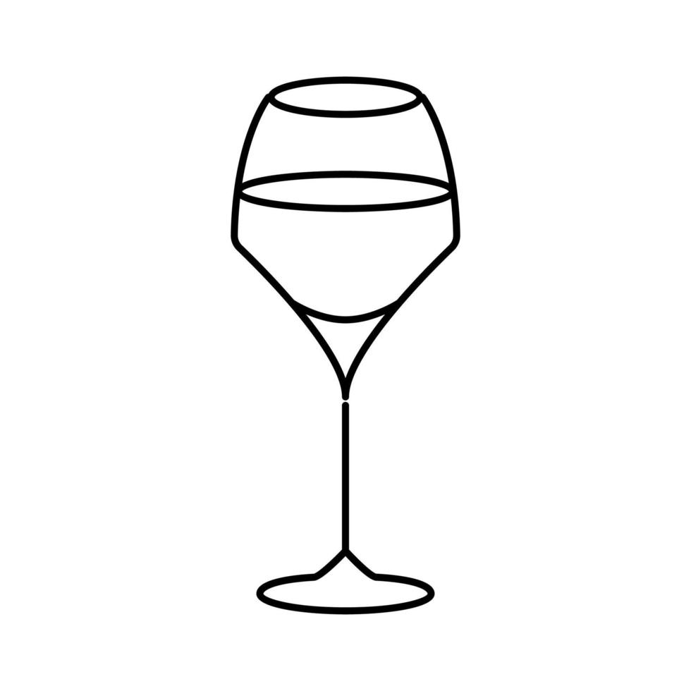 cocktail vin glas linje ikon vektor illustration