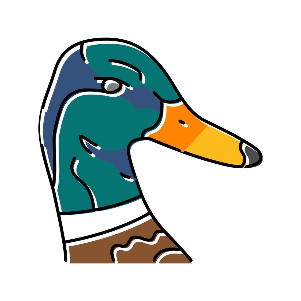 Ente Tier Zoo Farbe Symbol Vektor Illustration