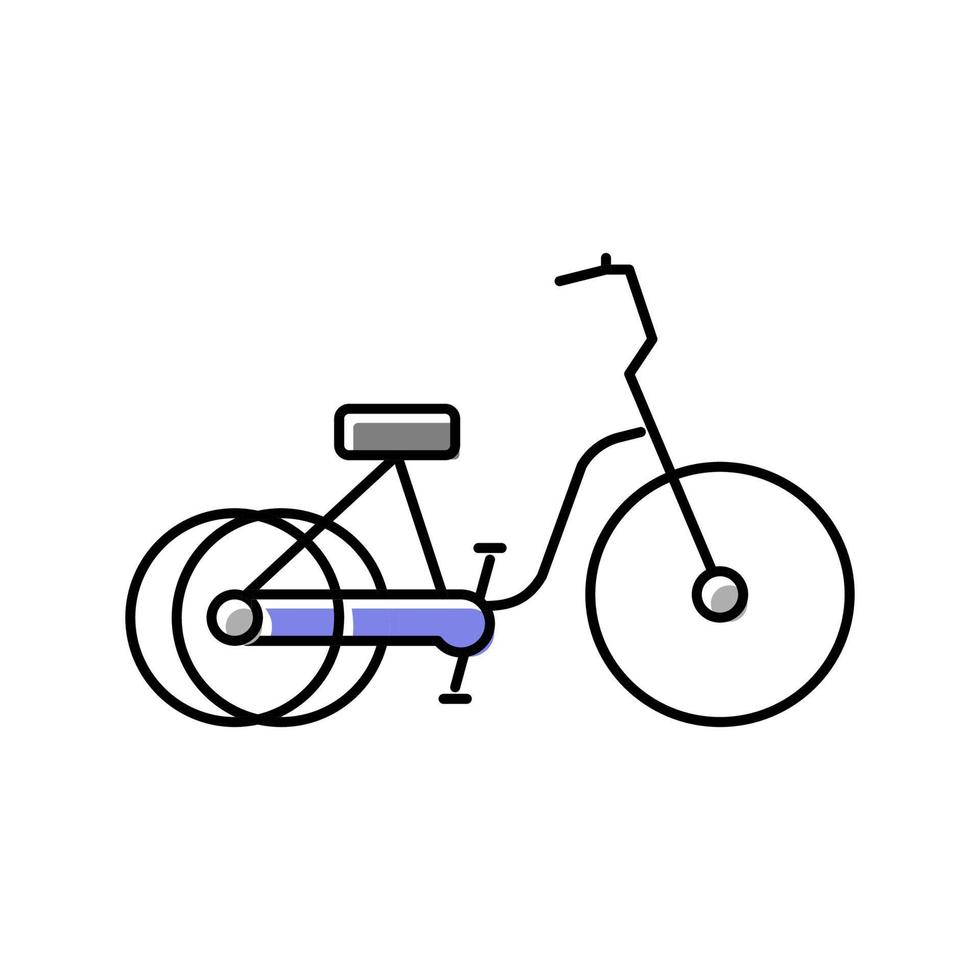 trehjuling cykel typ färg ikon vektor illustration