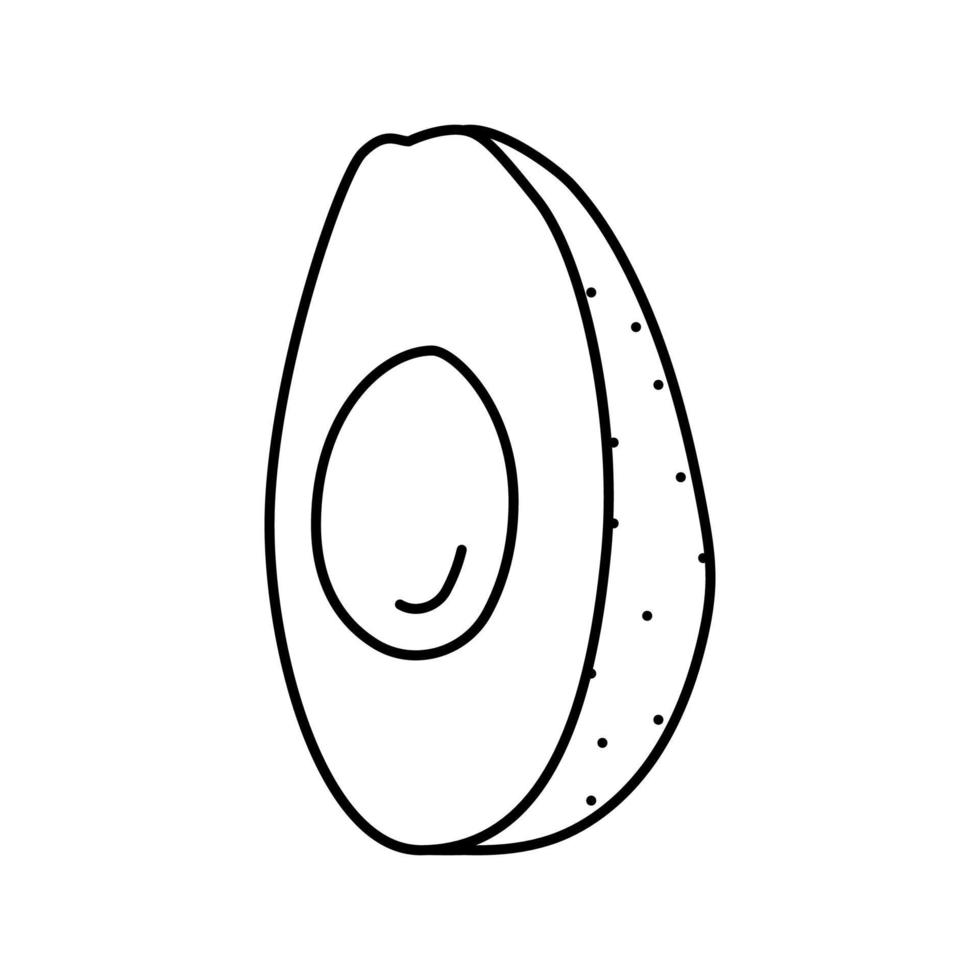 geschnittene braune Avocado-Linie Symbol-Vektor-Illustration vektor