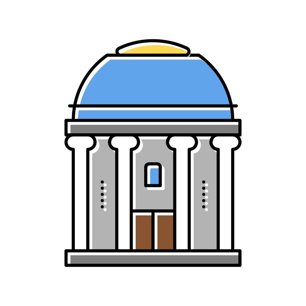 kapell byggnad färg ikon vektor isolerade illustration