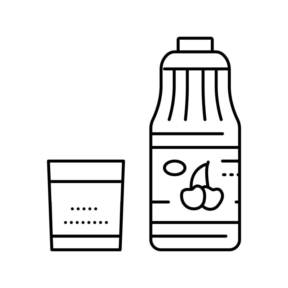 körsbär juice linje ikon vektor illustration