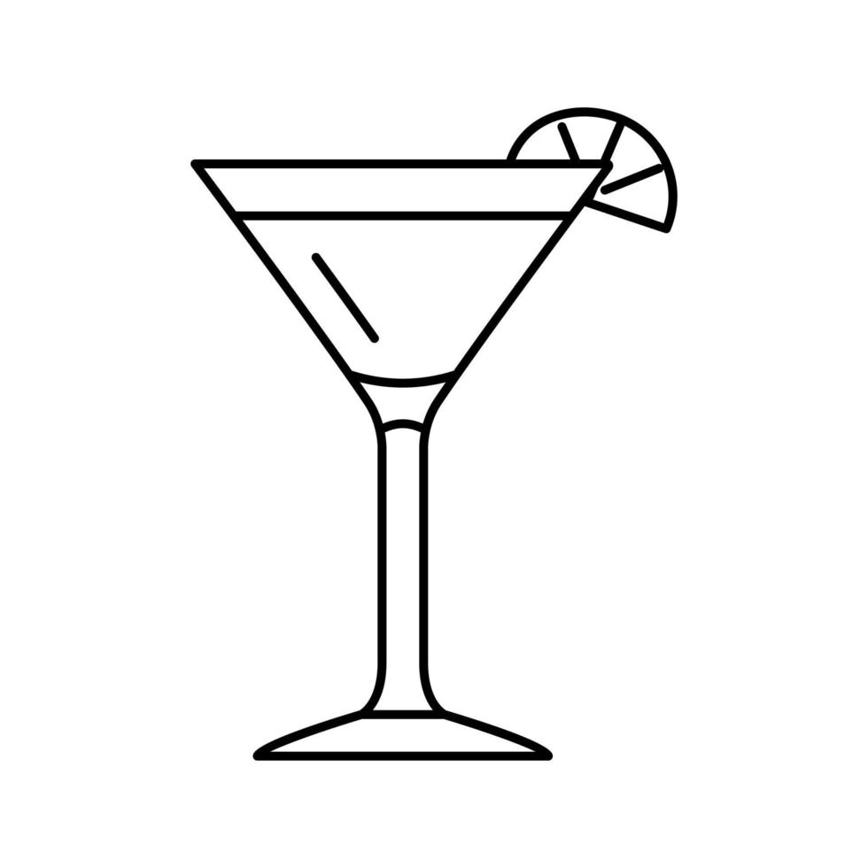 margarita cocktail glas dryck linje ikon vektor illustration