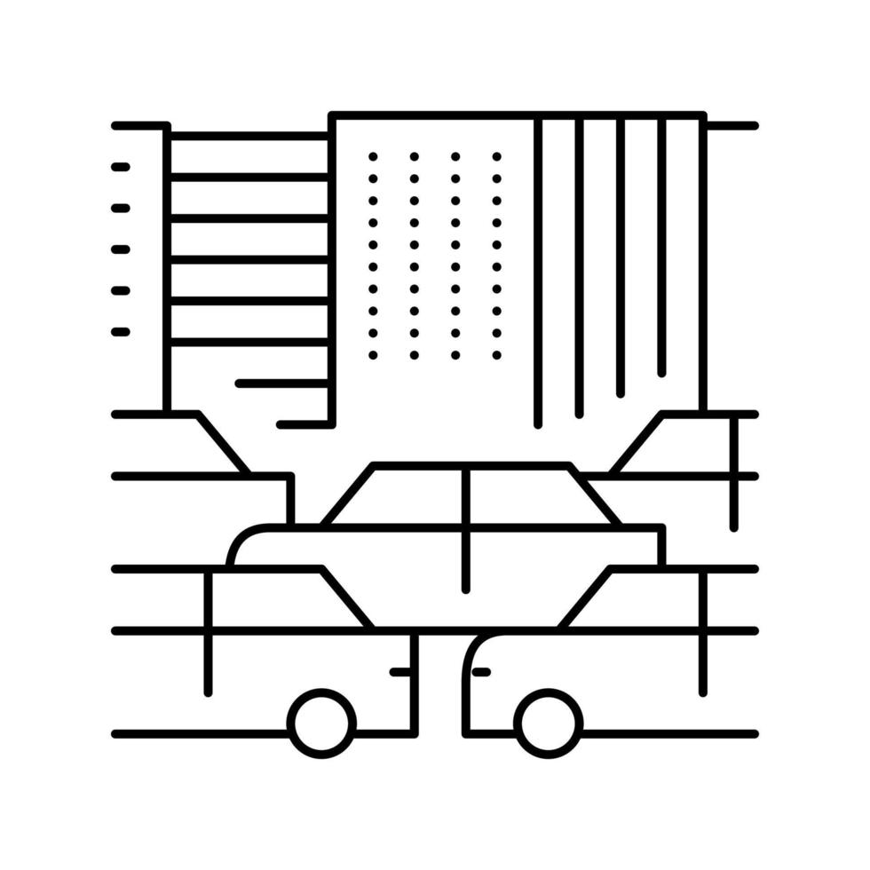 Stadt Stau Linie Symbol Vektor Illustration