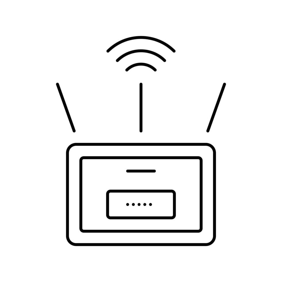 wifi router linje ikon vektor illustration