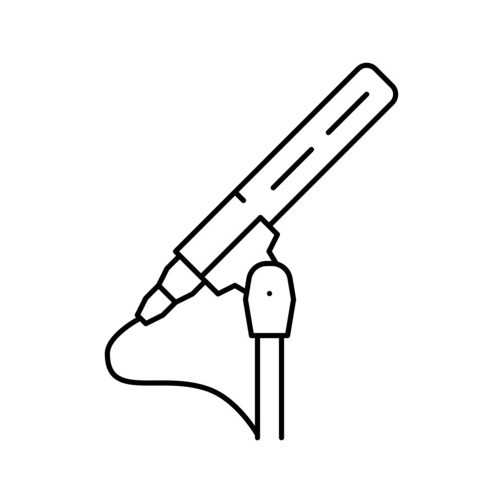 media mic mikrofon linje ikon vektor illustration