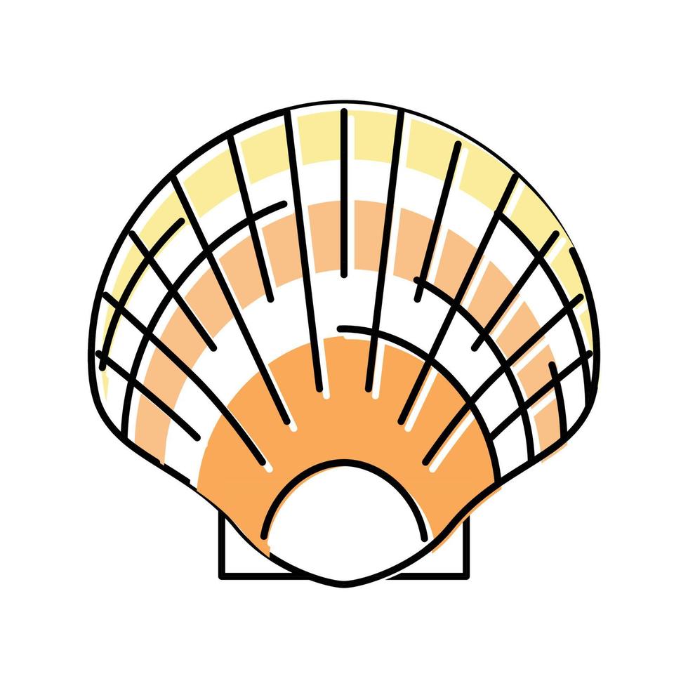 Jakobsmuschel Strand Farbe Symbol Vektor Illustration