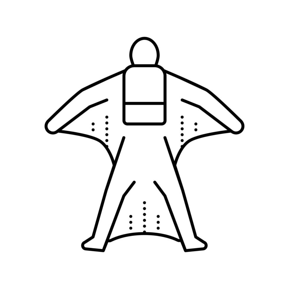 Wingsuit fliegen Extremal Sport Mann Symbol Leitung Vektor Illustration