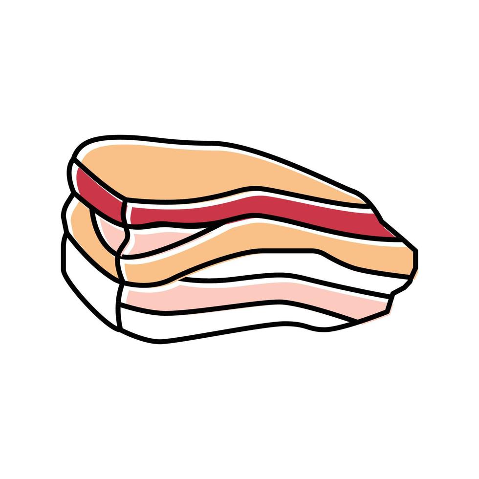 Speck Rindfleisch Farbe Symbol Vektor Illustration