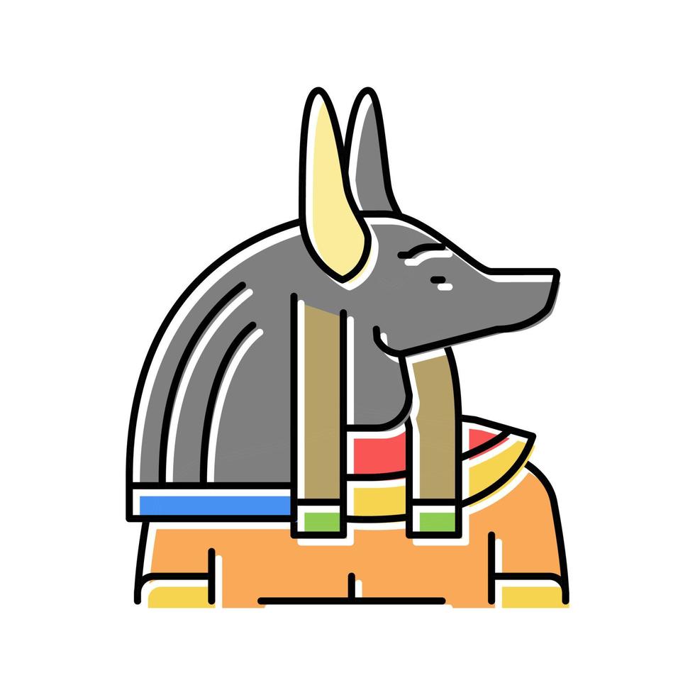 anubis egypten färg ikon vektor illustration