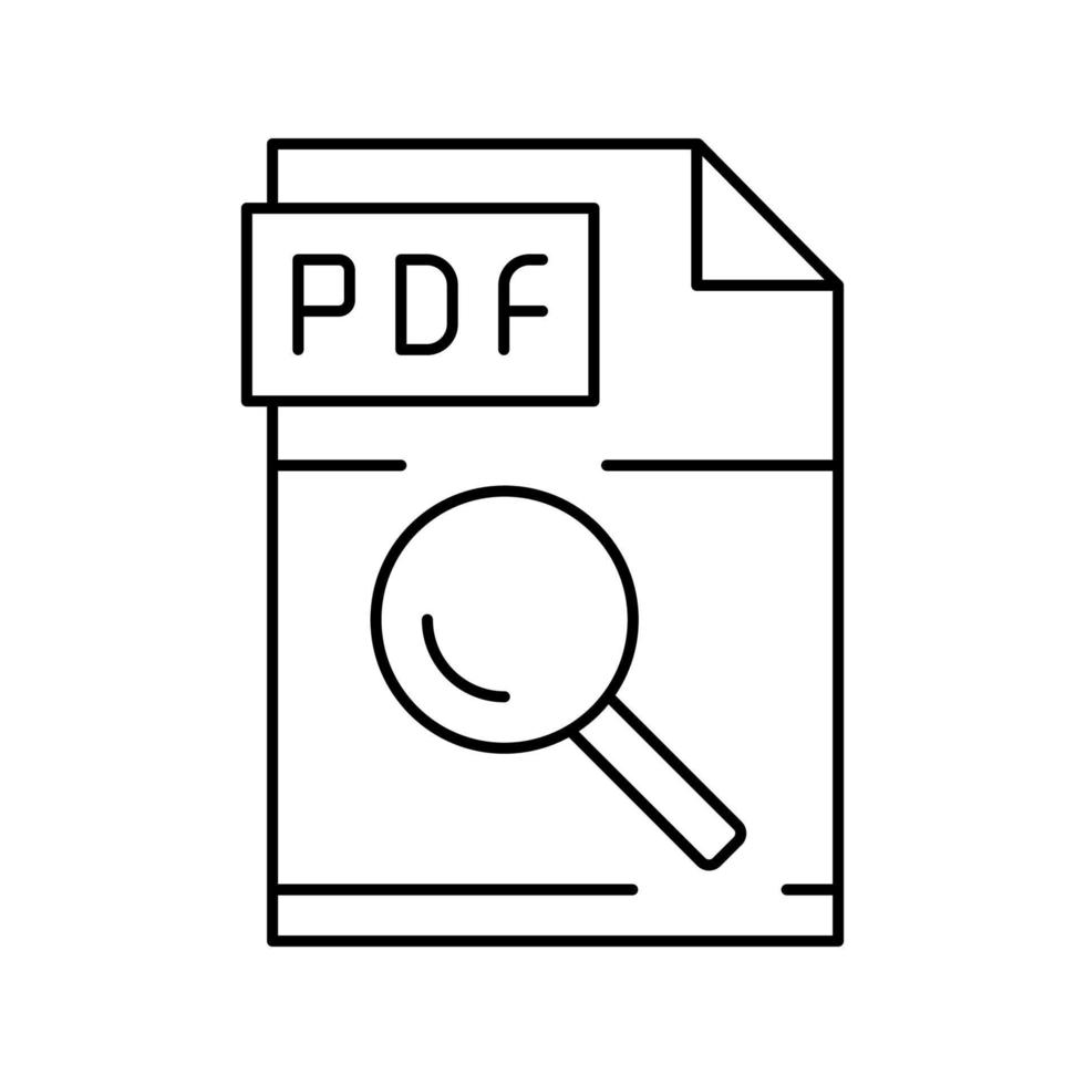 forschung pdf-datei dokument linie symbol vektor illustration