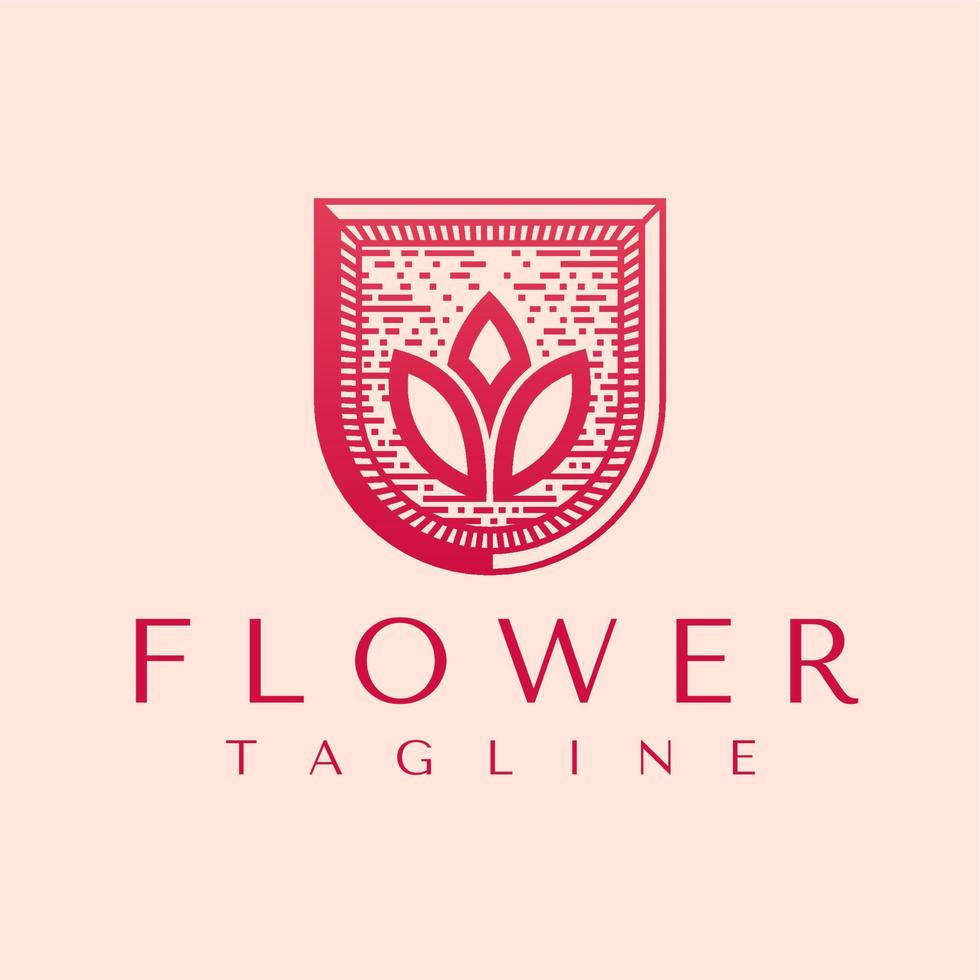 dekorative Blumen-Logo-Design-Vorlage. künstlerische Linie Lotus-Logo-Vektor. vektor