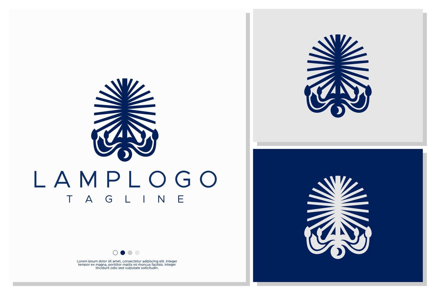 Design-Vorlage für das Logo der Möbellampe. Luxuslinie Lampenlogovektor. vektor