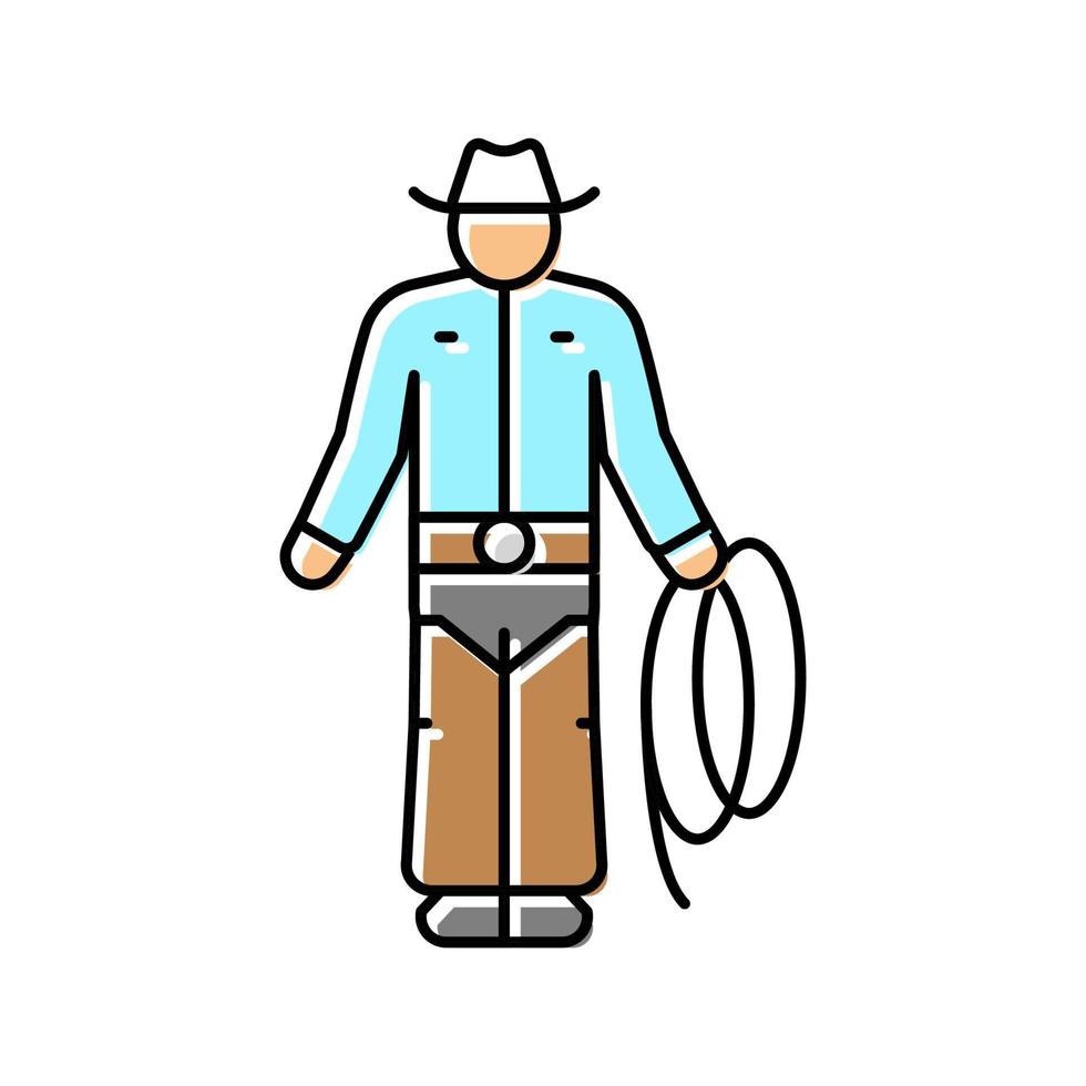 cowboy western man färg ikon vektor illustration