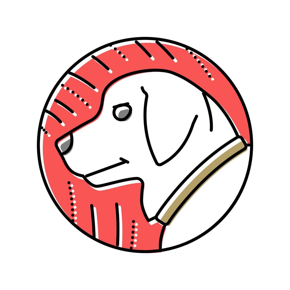 hund kinesiskt horoskop djur färg ikon vektorillustration vektor