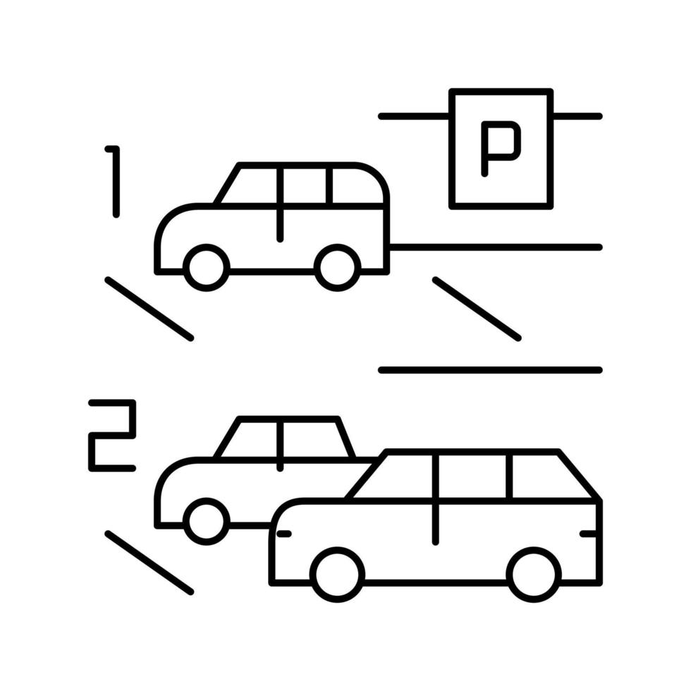 Mehrstufige Parkplatzlinie Symbol Vektor Illustration