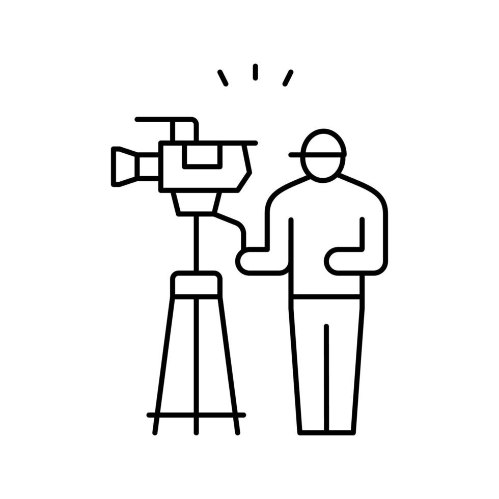 kameraman video produktion filma linje ikon vektor illustration